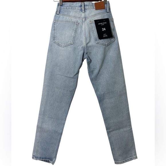 Anine Bing Sonya High Rise Ankle Jeans in Destructed Classic Blue Sz. 24 NWT - Picture 10 of 15